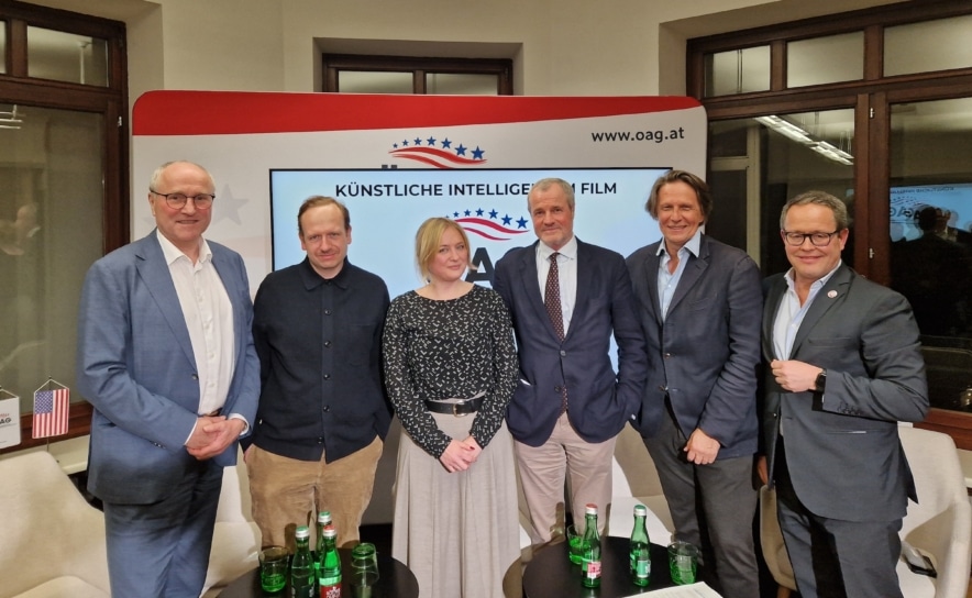 Österreichisch-Amerikanische Gesellschaft – ÖAG-Podiumsdiskussion: „Künstliche Intelligenz im Film“ Teilnehmer.