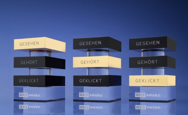 ORF Awards Auszeichnungen in den Kategorien: „Gesehen“, „Gehört“ und „Geklickt“.