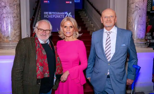 ORF III Programmhöhepunkte 2026 | © ORF/Roman Zach-Kiesling Michael Schottenberg, Kathrin Zierhut-Kunz, Peter Schöber.