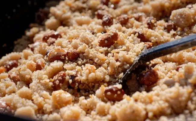 Klassischer steirischer Sterz aus Buchweizenmehl als traditionelles Gericht der Oststeiermark bei Silvia kocht - Unterwegs in der Oststeiermark