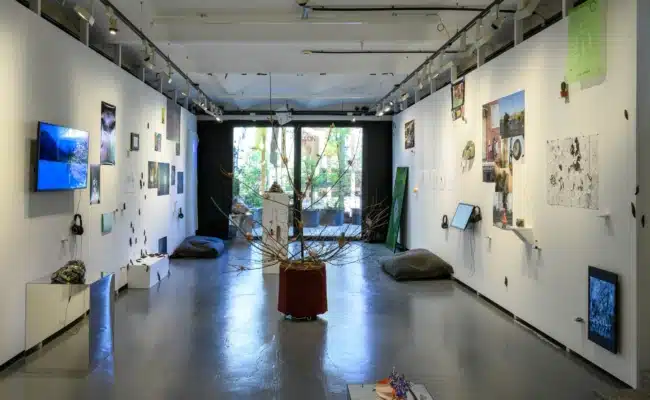 Blick in den Ausstellungsraum „I Wish We Had More Time“ des Institute of Queer Ecology im KunstHausWien Wien