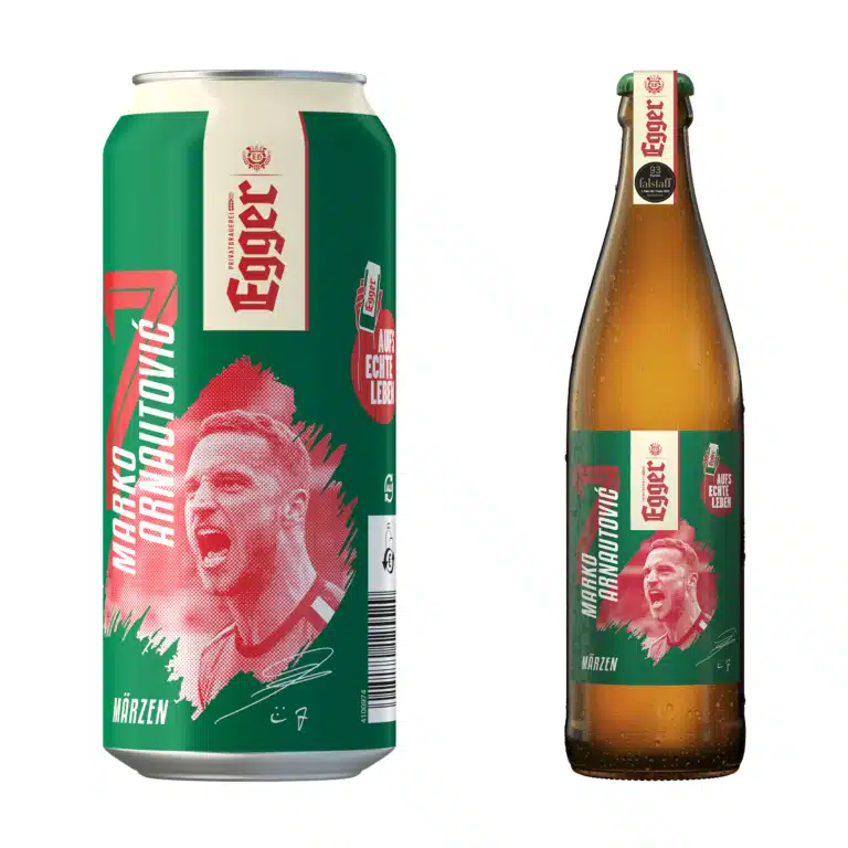 Limited Edition Dose und Bier Flasche mit Arnautovic Motiv