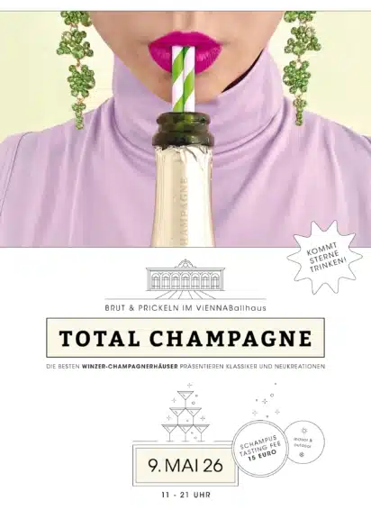 Einladung zum Champagner-Event TOTAL CHAMPAGNE im VIENNABallhaus Wien am 9. Mai 2026