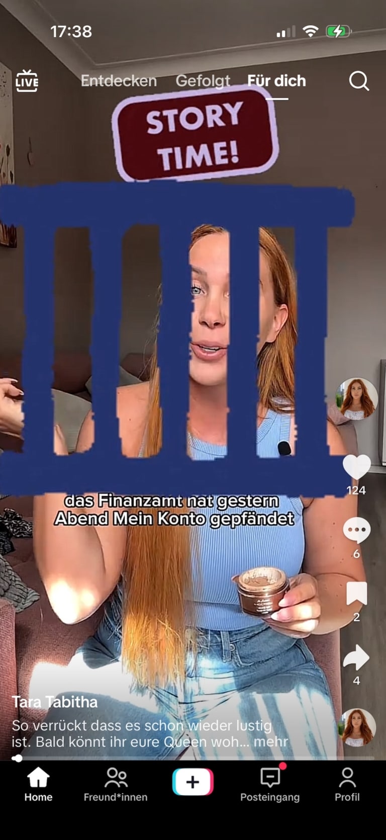 Tara Tabitha spricht in TikTok-Video über gesperrte Konten und nennt das Finanzamt