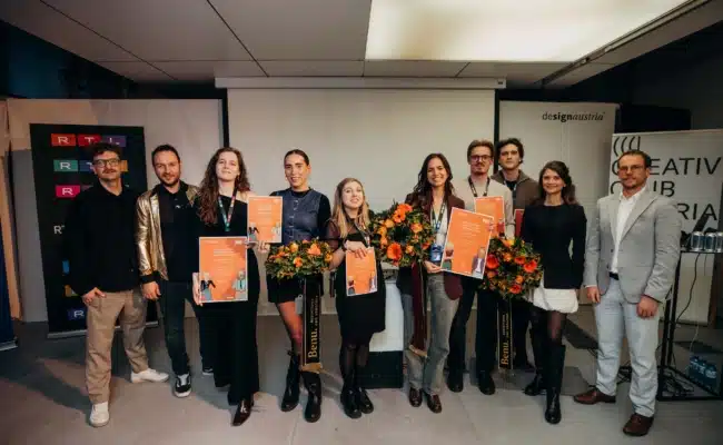 Gewinnerteams der Young Lions 2026 mit Vertretern von CCA, ORF-Enterprise, RTL AdAlliance und Benu beim Gruppenfoto