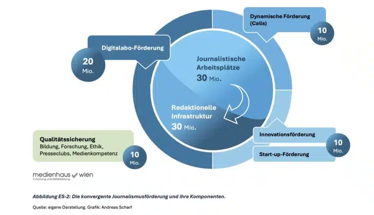 Abbildung ES-2: Die konvergente Journalismusförderung und ihre Komponente