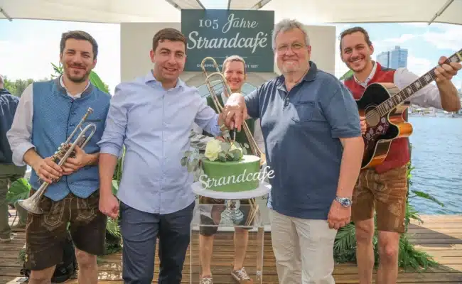 Ando Yeritsyan und Erich Homolka beim Jubiläum Strandcafé Alte Donau Wien