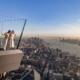 Besucher auf der Aussichtsplattform Edge NYC mit Blick über Manhattan und den Hudson River
