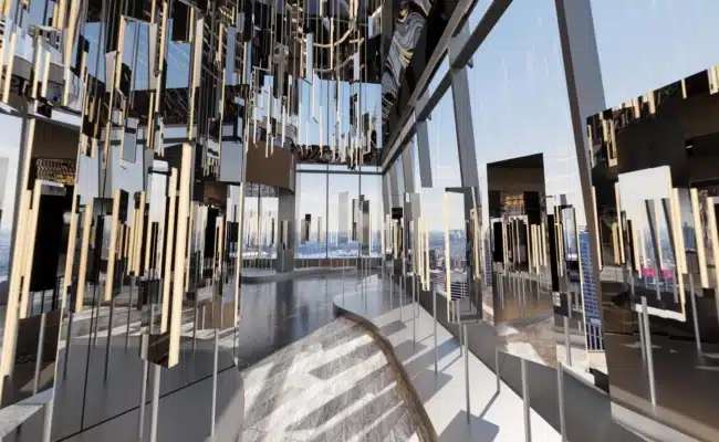 Spiegel- und Lichtinstallation „Reflections“ im neuen Edge NYC in Manhattan