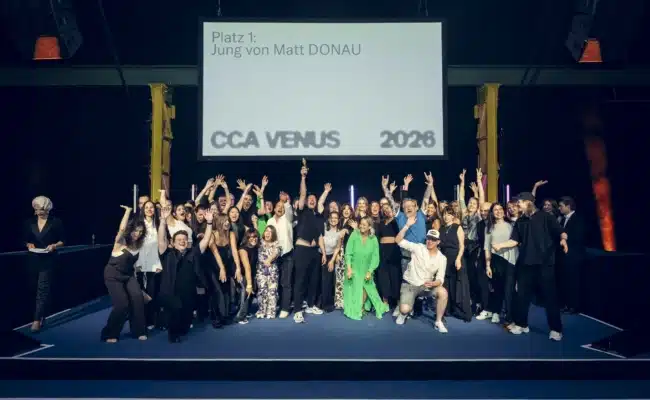 Team von Jung von Matt DONAU bei den CCA Venus Awards 2026 auf der Bühne