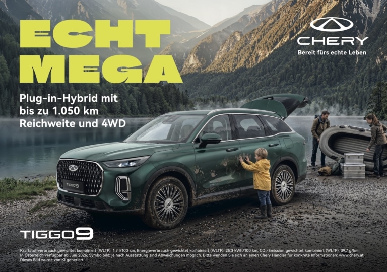 Kampagnensujet von GGK MullenLowe für Chery Tiggo 9 in Österreich