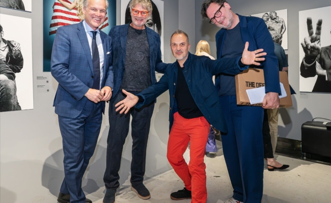 Tarek Leitner, Peter Coeln, Platon und David Schalko bei der Eröffnung von „People Power“ im WestLicht Wie