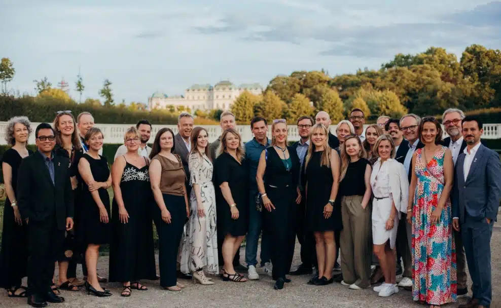 Teilnehmer der Semifinaljurierung der International Emmy Awards beim Empfang im Unteren Belvedere in Wien