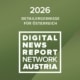 Titelblatt des Digital News Report Austria 2026 mit grünem Hintergrund und Logo der Studie