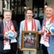 Bürgermeister Michael Ludwig, Gastronomie-Obmann Thomas Peschta und WKW-Präsident Walter Ruck präsentieren die Public-Viewing-Initiative zur Fußball-WM 2026.