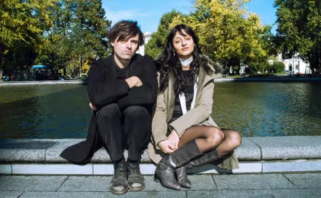 Die Popfest-Kuratoren Sofie Royer und Wolfgang Lehmann auf einem Pressefoto in Wien