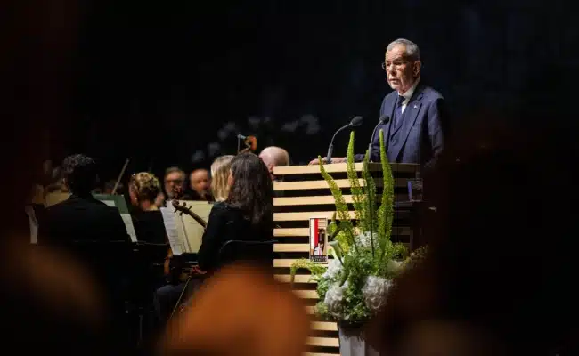 Bundespräsident Alexander Van der Bellen bei seiner Eröffnungsrede zu den Salzburger Festspielen 2026.