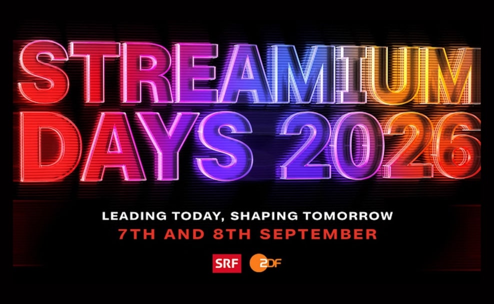 Ankündigungsgrafik der Streamium Days 2026 von ZDF und SRF mit Veranstaltungsdatum am 7. und 8. September.