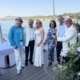 Thomas Strobl, Franz und Daniela Iglauer, Shirley Retzer, Wolfgang Schmalzl und Otto Retzer beim Sommerfest des MYCK in Velden