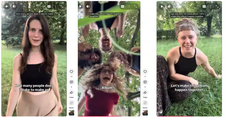 Screenshots von Crowdfunding-Videos der Wiener Band soulparlez