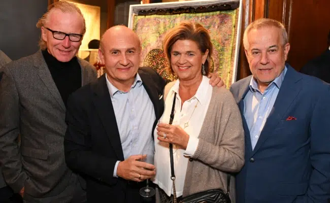Kraft-Kinz, Glatz-Kremsner, Wolf zu Gast bei Ali Rahimi Georg Kraft-Kinz, Ali Rahimi, Bettina Glatz-Kremsner und Sigi Wolf beim sicherheitspolitischen Dialog im Palais Széchényi.