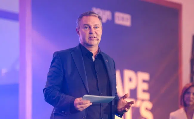Andreas Babler bei seiner Rede auf der Bühne von 4GAMECHANGERS NEXT 2026.