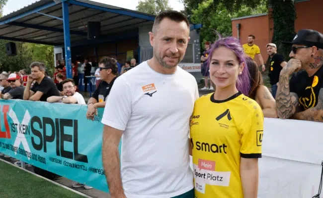 Steffen Hofmann und Bianca Holzmann beim Band Fußball Cup