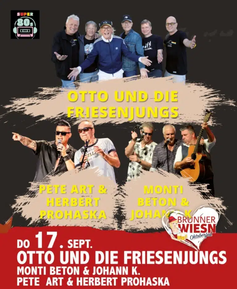 Veranstaltungsplakat zur Eröffnung der Brunner Wiesn mit Otto