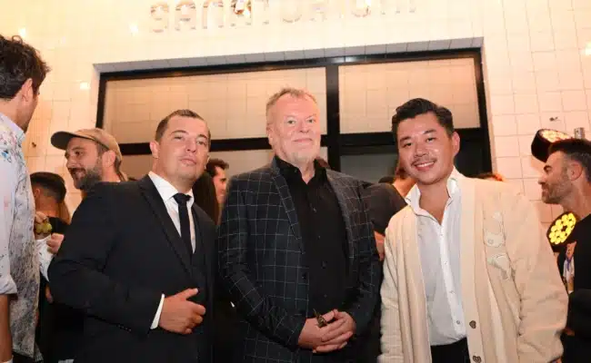 Jakob Trummer, Stefan Ruzowitzky und Martin Ho bei der Eröffnung des Sanatoriums in Wien