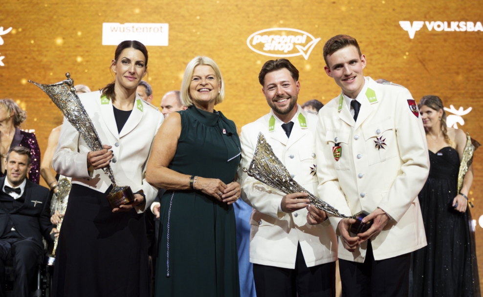 Janine Flock, Klaudia Tanner, Nico Haberl und Johannes Aigner bei der Sporthilfe-Gala 2026.